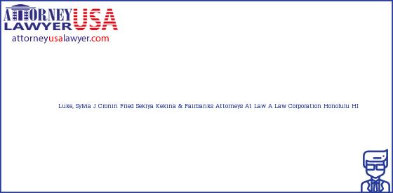 Telephone, Address and other contact data of Luke, Sylvia J, Honolulu, HI, USA