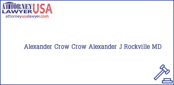 Telephone, Address and other contact data of Alexander Crow, Rockville, MD, USA