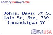 Johns, David 70 S. Main St. Ste. 330 Canandaigua NY