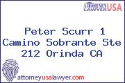 Peter Scurr 1 Camino Sobrante Ste 212 Orinda CA