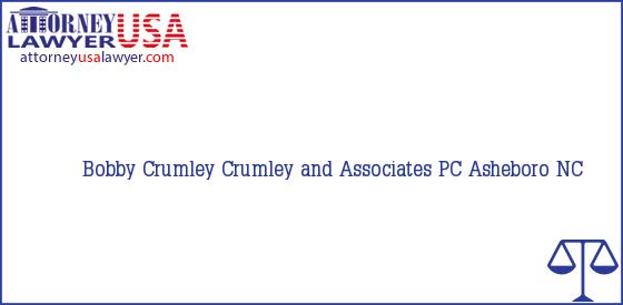 Telephone, Address and other contact data of Bobby Crumley, Asheboro, NC, USA