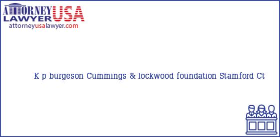 Telephone, Address and other contact data of K p burgeson, Stamford, Ct, USA