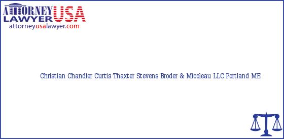 Telephone, Address and other contact data of Christian Chandler, Portland, ME, USA