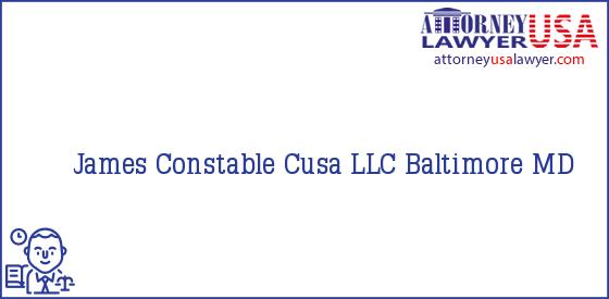 Telephone, Address and other contact data of James Constable, Baltimore, MD, USA