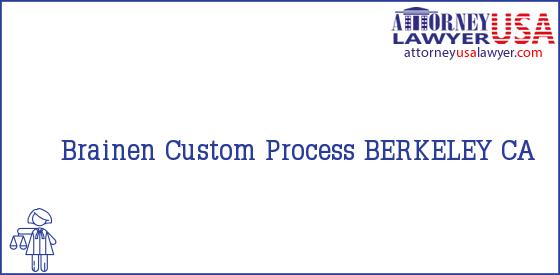 Telephone, Address and other contact data of Brainen, BERKELEY, CA, USA