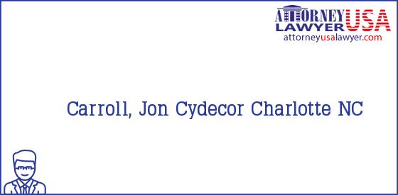 Telephone, Address and other contact data of Carroll, Jon, Charlotte, NC, USA