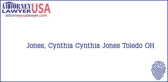Telephone, Address and other contact data of Jones, Cynthia, Toledo, OH, USA