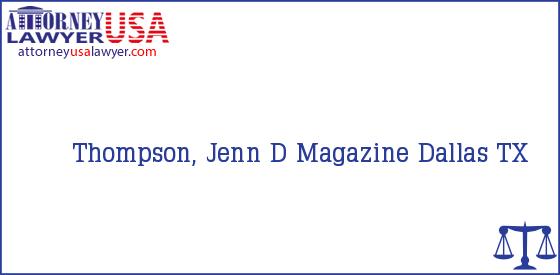 Telephone, Address and other contact data of Thompson, Jenn, Dallas, TX, USA