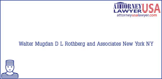 Telephone, Address and other contact data of Walter Mugdan, New York, NY, USA