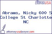 Abrams, Nicky 600 S College St Charlotte NC