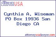 Cynthia A. Wiseman PO Box 19936 San Diego CA