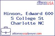 Hinson, Edward 600 S College St Charlotte NC