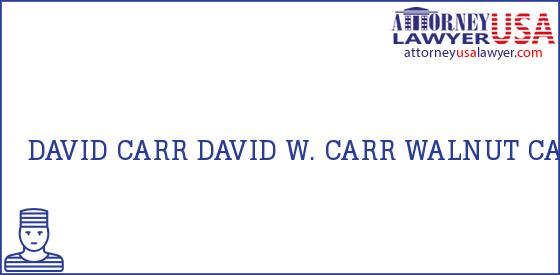 Telephone, Address and other contact data of DAVID CARR, WALNUT, CA, USA