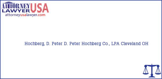 Telephone, Address and other contact data of Hochberg, D. Peter, Cleveland, OH, USA