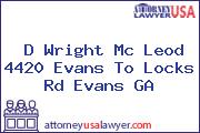 D Wright Mc Leod 4420 Evans To Locks Rd Evans GA