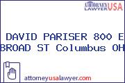 DAVID PARISER 800 E BROAD ST Columbus OH