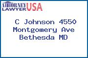 C Johnson 4550 Montgomery Ave Bethesda MD