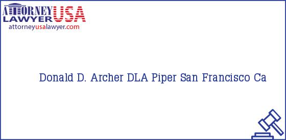Telephone, Address and other contact data of Donald D. Archer, San Francisco, Ca, USA