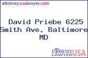 David Priebe 6225 Smith Ave. Baltimore MD