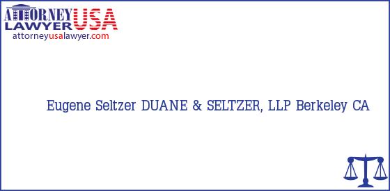 Telephone, Address and other contact data of Eugene Seltzer, Berkeley, CA, USA
