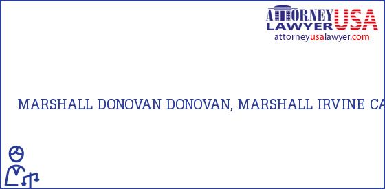 Telephone, Address and other contact data of MARSHALL DONOVAN, IRVINE, CA, USA