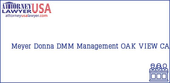 Telephone, Address and other contact data of Meyer Donna, OAK VIEW, CA, USA