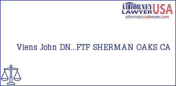 Telephone, Address and other contact data of Viens John, SHERMAN OAKS, CA, USA