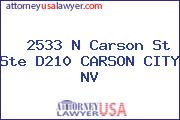  2533 N Carson St Ste D210 CARSON CITY NV