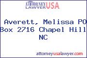Averett, Melissa PO Box 2716 Chapel Hill NC