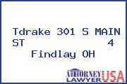 Tdrake 301 S MAIN ST             4 Findlay OH