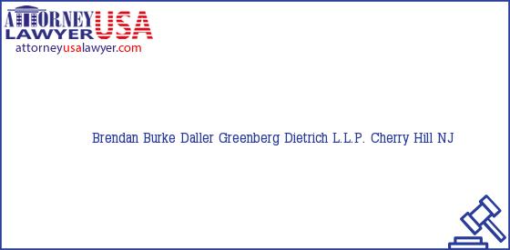 Telephone, Address and other contact data of Brendan Burke, Cherry Hill, NJ, USA