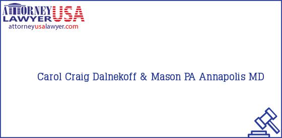 Telephone, Address and other contact data of Carol Craig, Annapolis, MD, USA