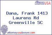 Dana, Frank 1413 Laurens Rd Greenville SC