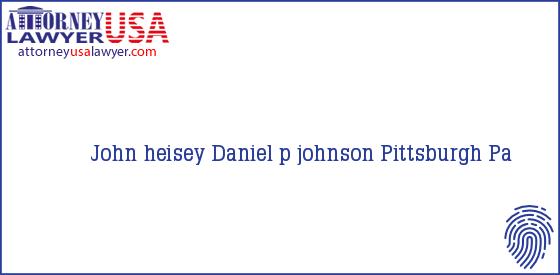 Telephone, Address and other contact data of John heisey, Pittsburgh, Pa, USA