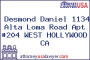 Desmond Daniel 1134 Alta Loma Road Apt #204 WEST HOLLYWOOD CA