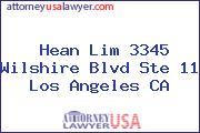 Hean Lim 3345 Wilshire Blvd Ste 11 Los Angeles CA