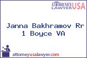 Janna Bakhramov Rr 1 Boyce VA
