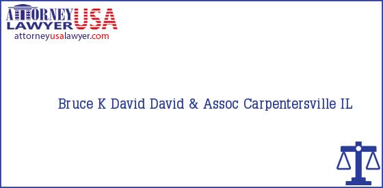 Telephone, Address and other contact data of Bruce K David, Carpentersville, IL, USA