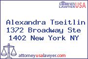 Alexandra Tseitlin 1372 Broadway Ste 1402 New York NY