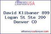 David Klibaner 899 Logan St Ste 200 Denver CO