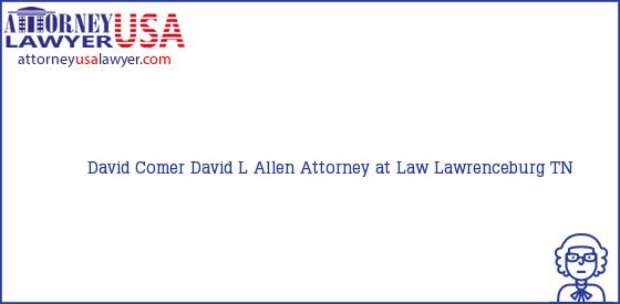 Telephone, Address and other contact data of David Comer, Lawrenceburg, TN, USA