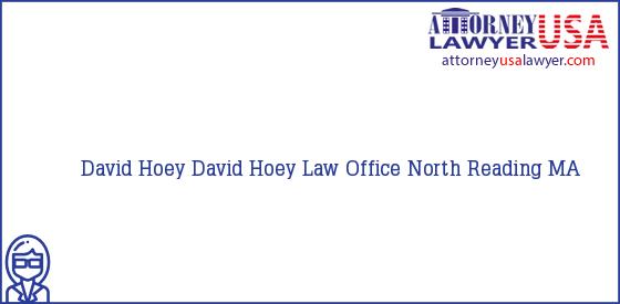 Telephone, Address and other contact data of David Hoey, North Reading, MA, USA