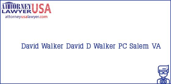 Telephone, Address and other contact data of David Walker, Salem, VA, USA