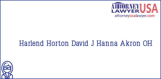 Telephone, Address and other contact data of Harlend Horton, Akron, OH, USA