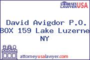 David Avigdor P.O. BOX 159 Lake Luzerne NY