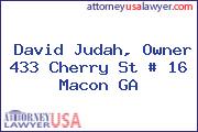 David Judah, Owner 433 Cherry St # 16 Macon GA