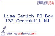 Lisa Gerich PO Box 132 Cresskill NJ