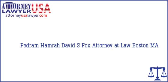 Telephone, Address and other contact data of Pedram Hamrah, Boston, MA, USA