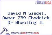 David M Siegel, Owner 790 Chaddick Dr Wheeling IL