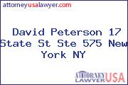 David Peterson 17 State St Ste 575 New York NY